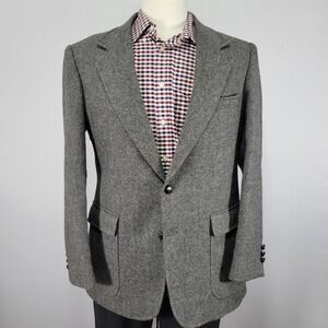 VTG Cambridge Classics Men's Sport Coat Blazer Two Button‎ Tweed Herringbone 42R